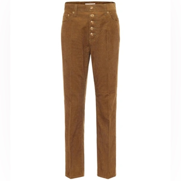 Tory Burch Pants - Tory Burch Brown Corduroy Straight Leg Pants - Exposed Button Fly - Size 25